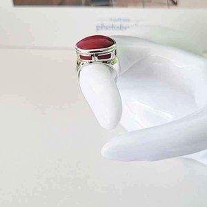 Sterling Silver Red Coral Ring
